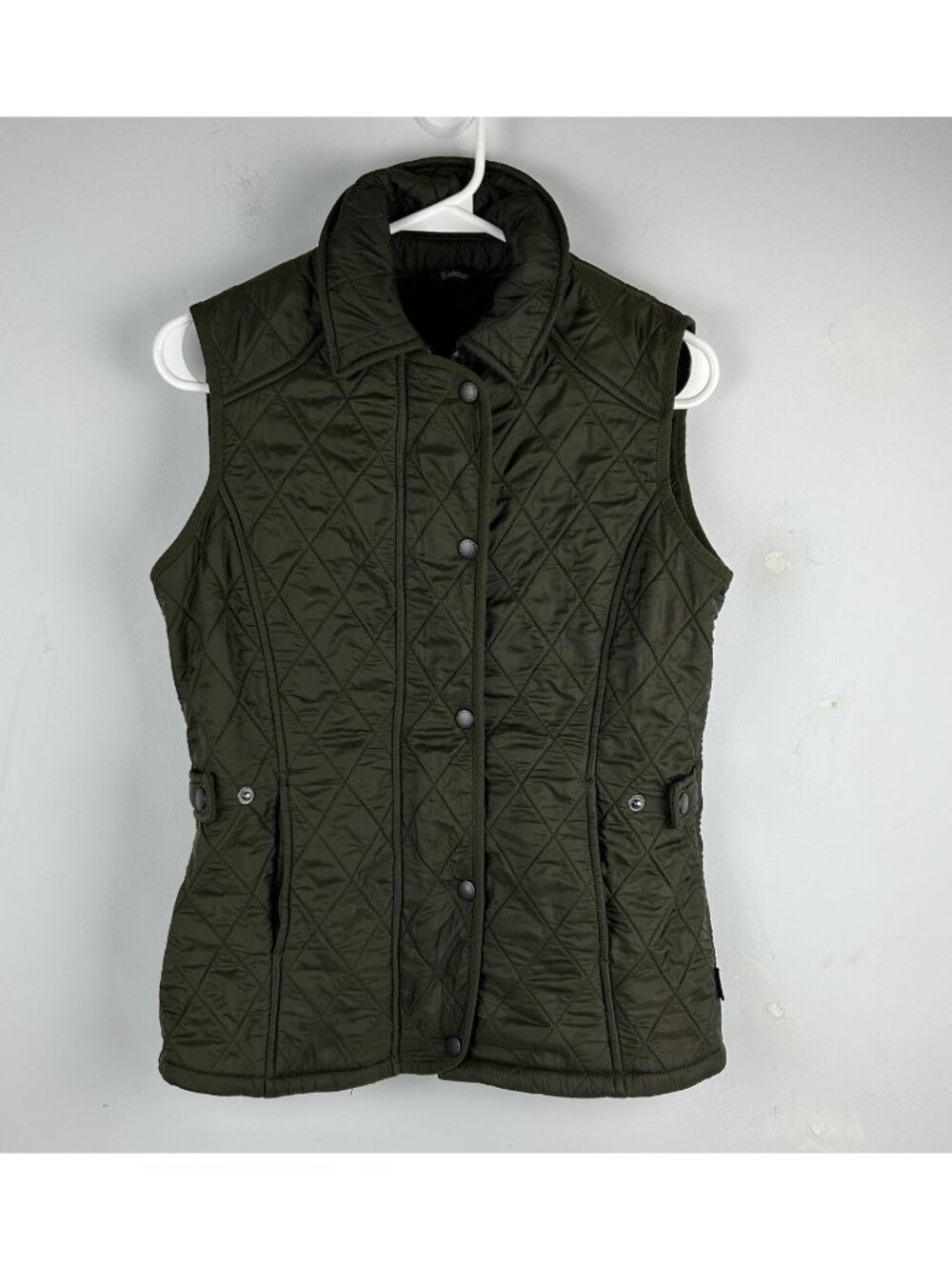 Barbour Vest Womens 6 Green Full Zip Lightweight Lined Bedale Sport Quilted